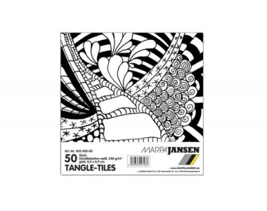 "Tangle" rajzkarton. lekerekített sarokkal, 8.9*8.9cm, 50db/cs, fehér