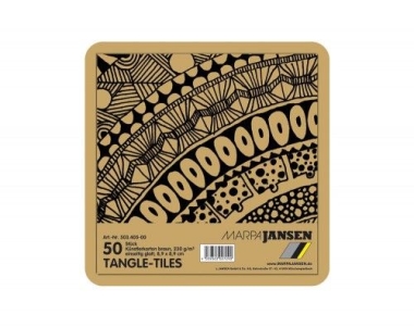"Tangle" rajzkarton, lekerekített sarokkal, 8,9*8,9cm, 50db/cs, natúr