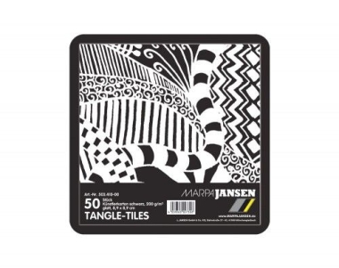 "Tangle" rajzkarton, lekerekített sarokkal, 8,9*8,9cm, 50db/cs, fekete