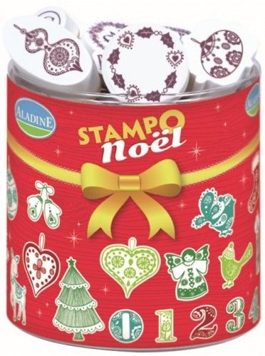 Nyomdakészlet festékpárnával - Karácsonyi díszek 30db