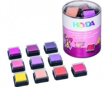 Mini bélyegzőpárna készlet, 3x3cm, 10db/cs - NAPKELTE