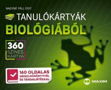 Tanulókártyák biológiából - 360 színes kártya - 160 oldalas megoldókönyvvel és társasjátékkal