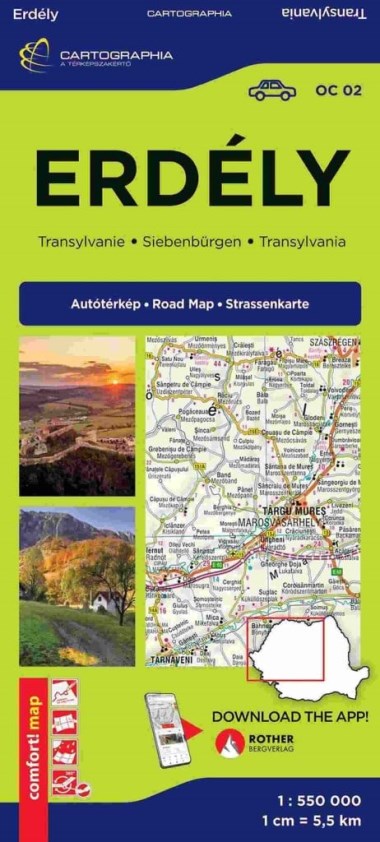 Erdély Comfort LAMINÁLT autótérkép 1:550 000