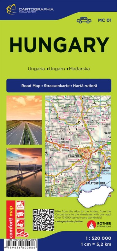 Magyarország Comfort térkép (laminált) - 1:520000 - Autótérkép